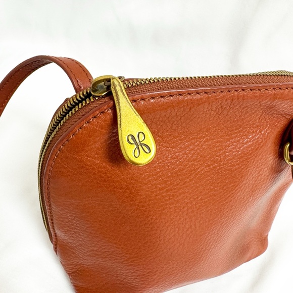 HOBO Cognac Leather Mini Crossbody Bag With Adjustable Strap - Picture 7 of 10